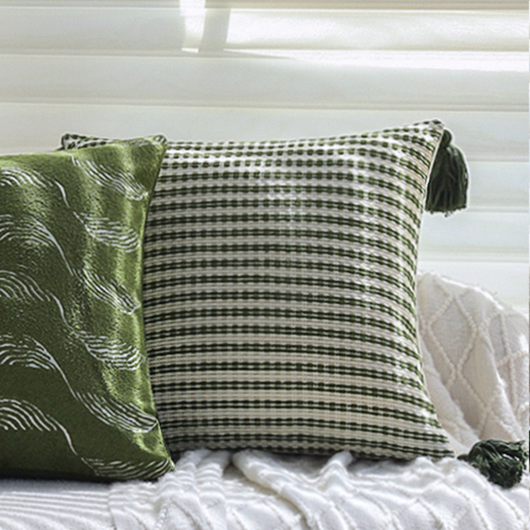 Structured decorative cushions with wave design