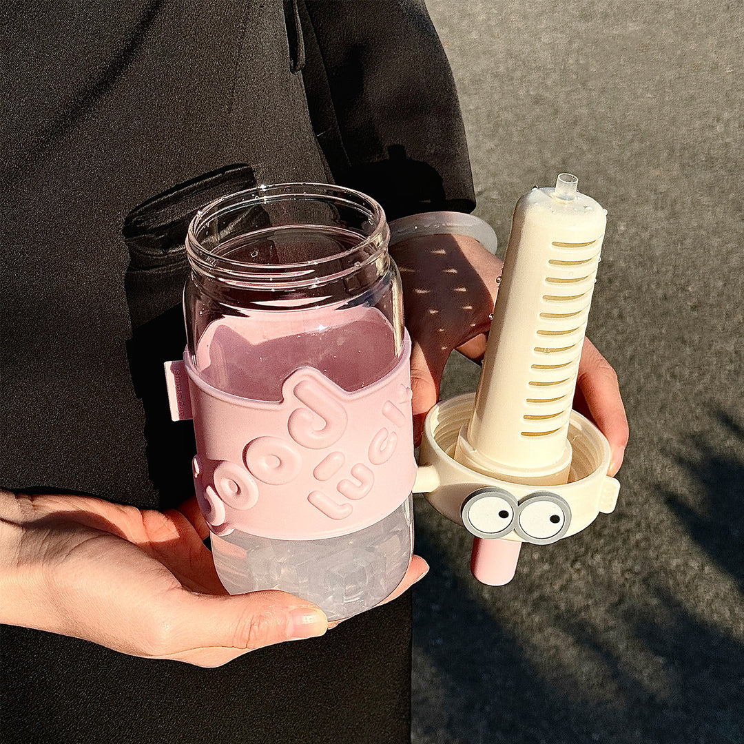 Women's water bottle with interactive straw and emotion Stornfield