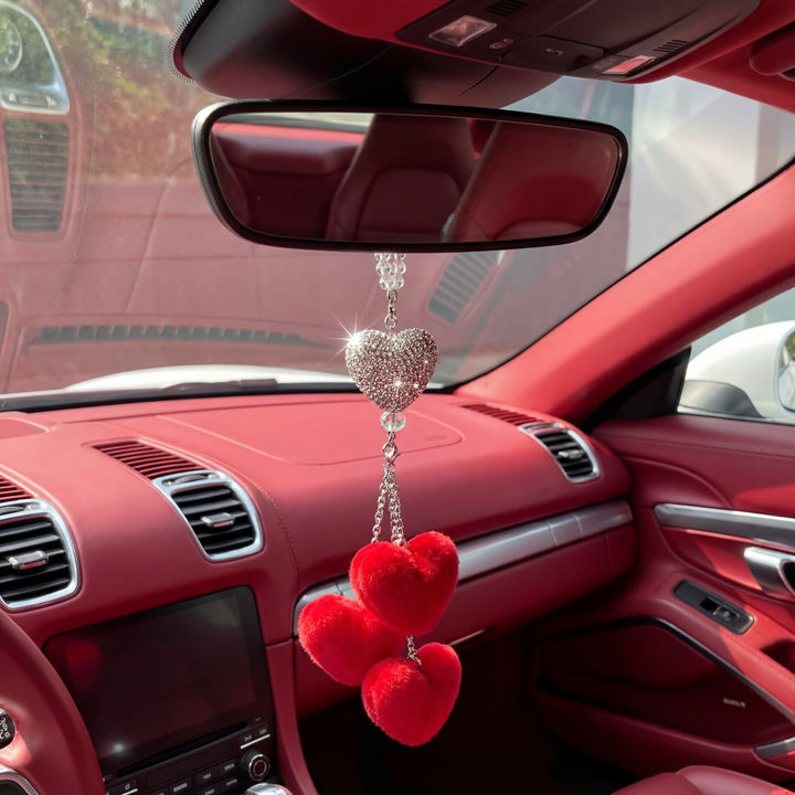 Heart-Shaped Car Rearview Mirror Charm Stornfield