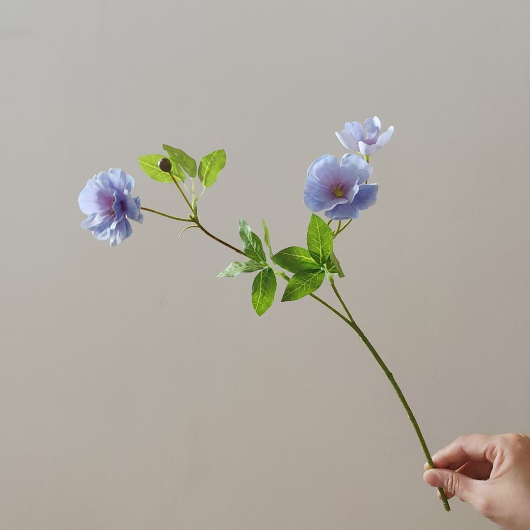 Faux Floral Stem with Lifelike Blooms