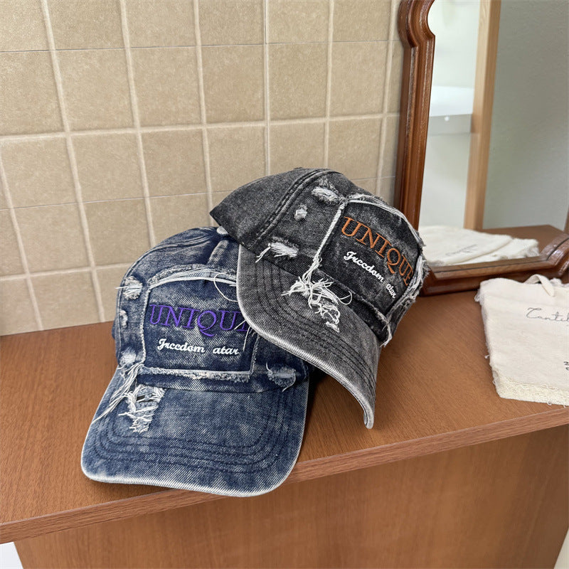 Men's Distressed Graphic Denim Baseball Cap Stornfield