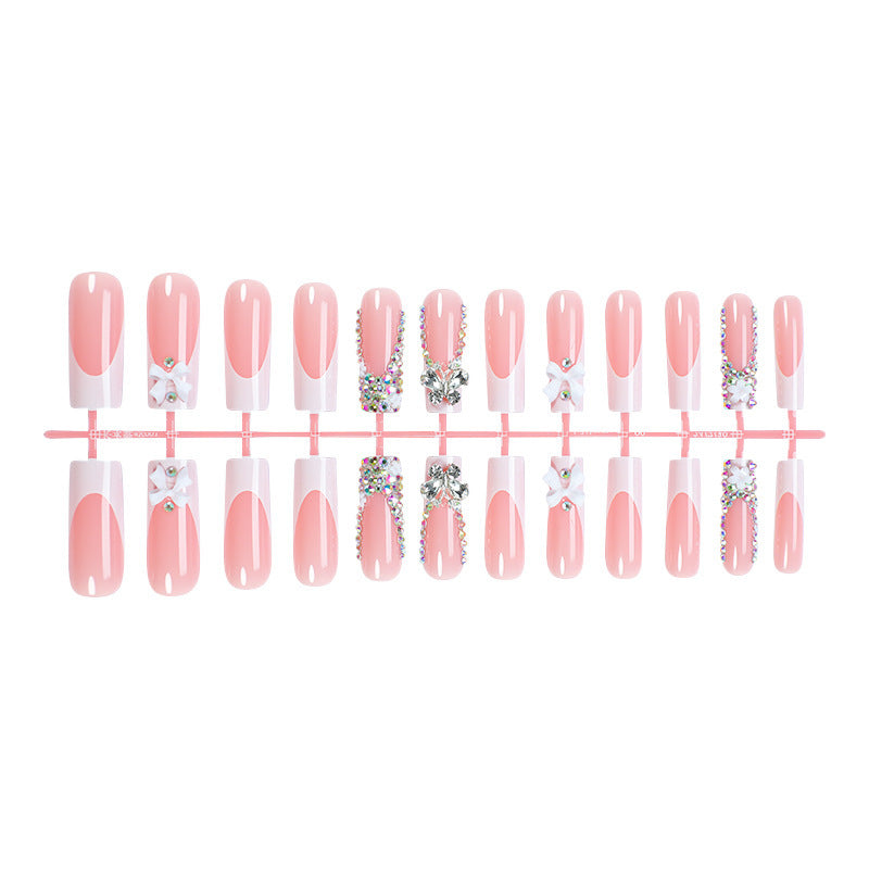 Decorative Press-On Nail Art Set with Rhinestone Accents Stornfield