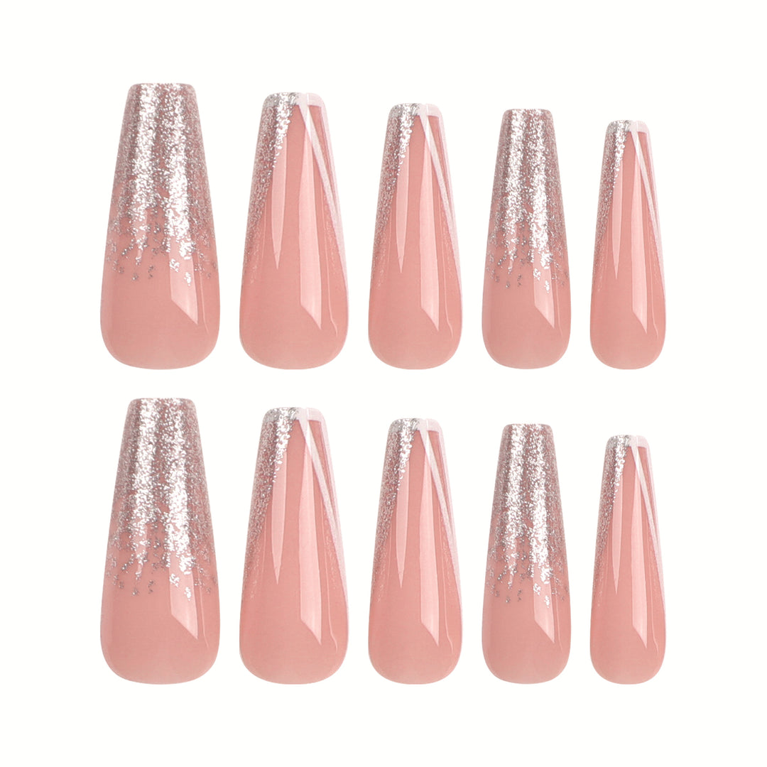 Artful stiletto nails with glitter and French tip Stornfield