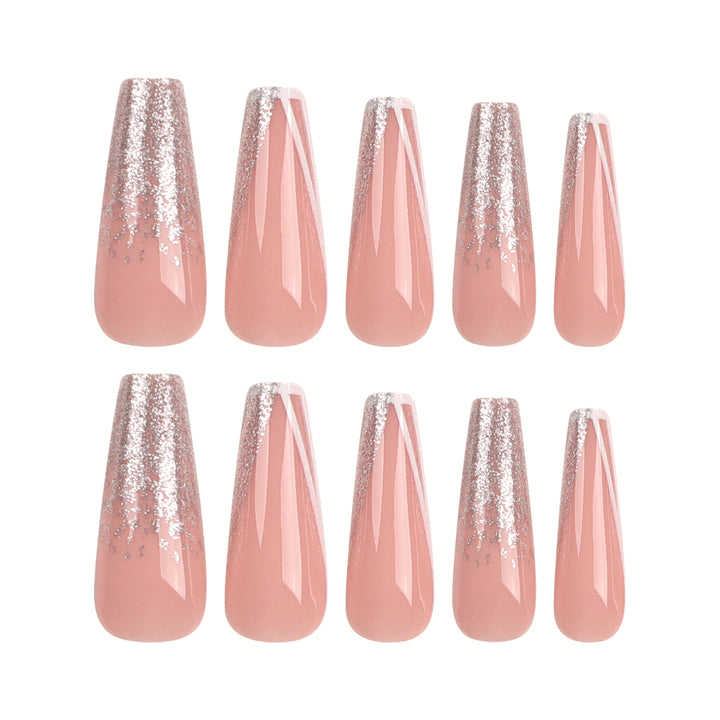 Artful stiletto nails with glitter and French tip Stornfield