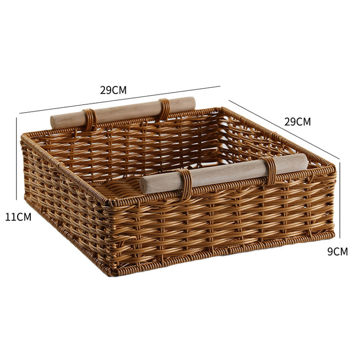 Unisex Practical Storage Basket with Wooden Handles Stornfield