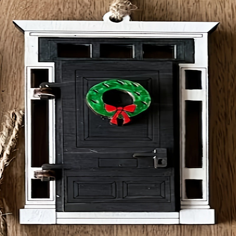 Holiday-Themed Wooden Door Decor