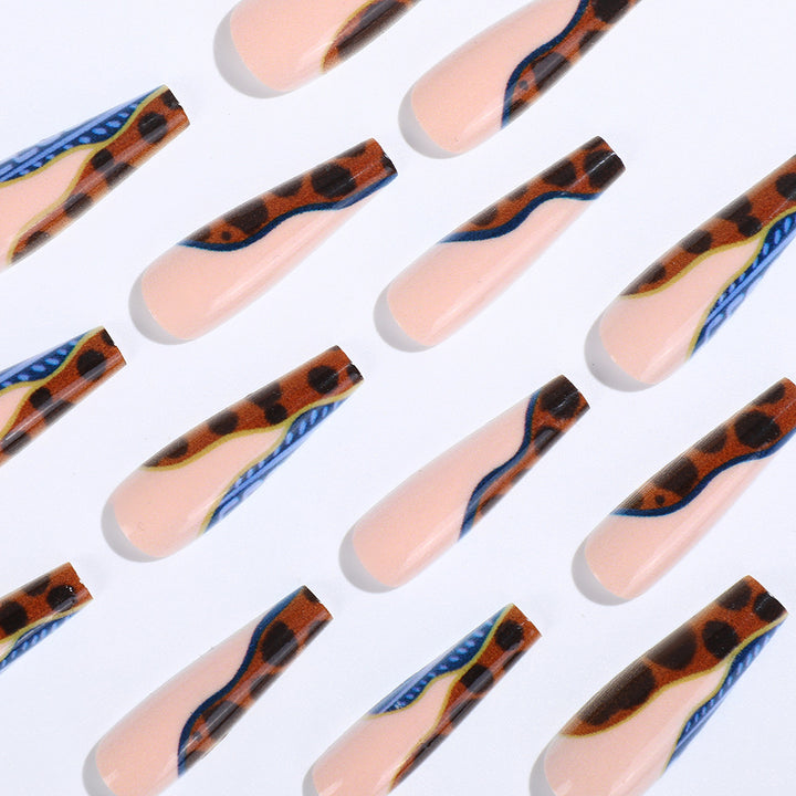 Creative leopard pattern press-on nails Stornfield