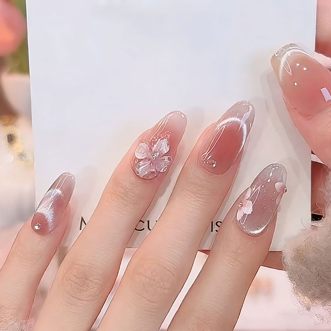 Artificial nail set with sparkling glitter accents Stornfield