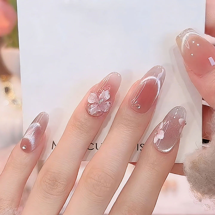 Artificial nail set with sparkling glitter accents Stornfield