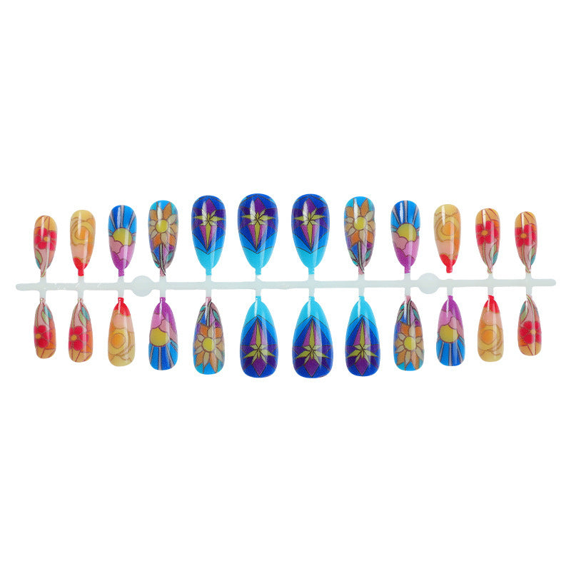 Artistic Floral Stiletto Press-On Nail Set Stornfield