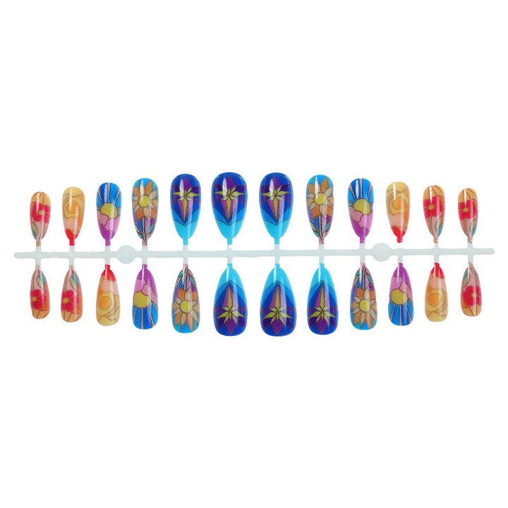 Artistic Floral Stiletto Press-On Nail Set Stornfield