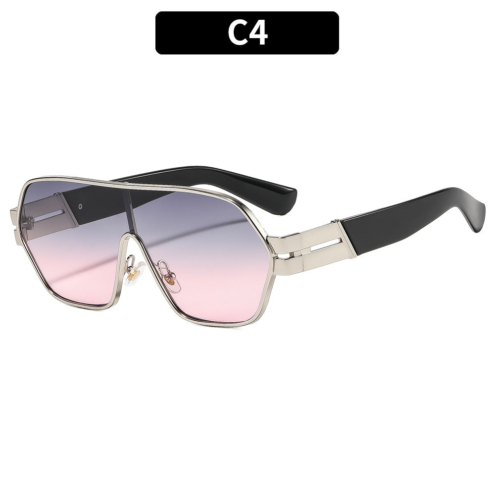 Oversized Angular Shield Sunglasses