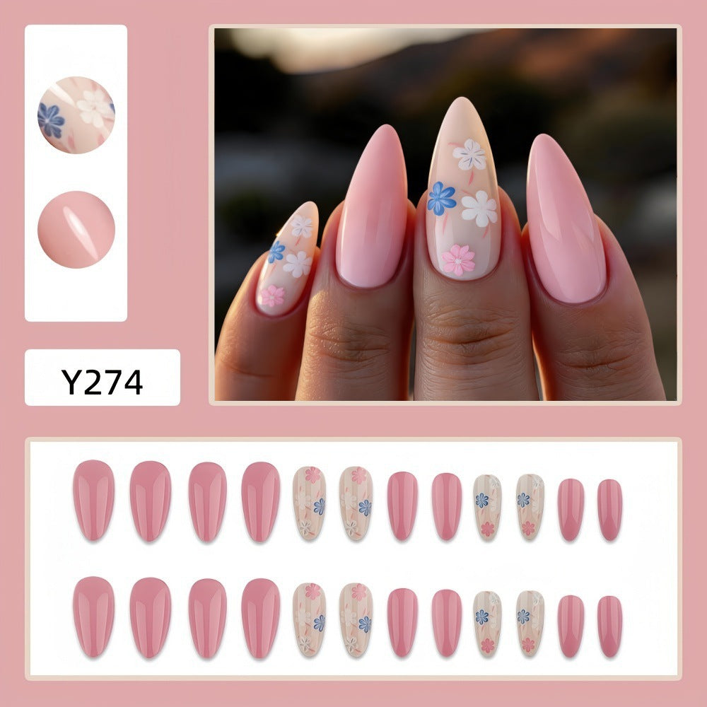 Artful Nail Extensions with Flower Pattern Stornfield