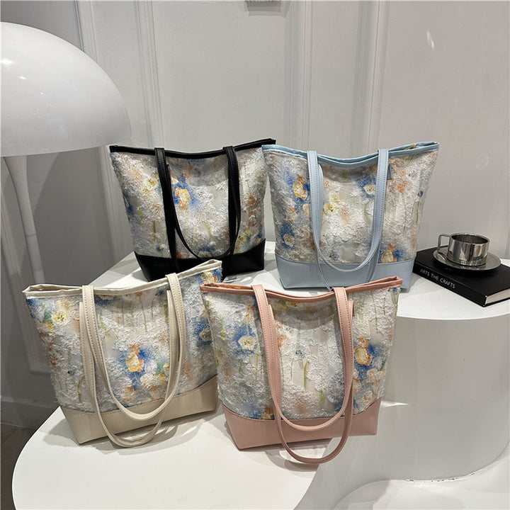Artistic Floral Embroidered Tote Bag Stornfield