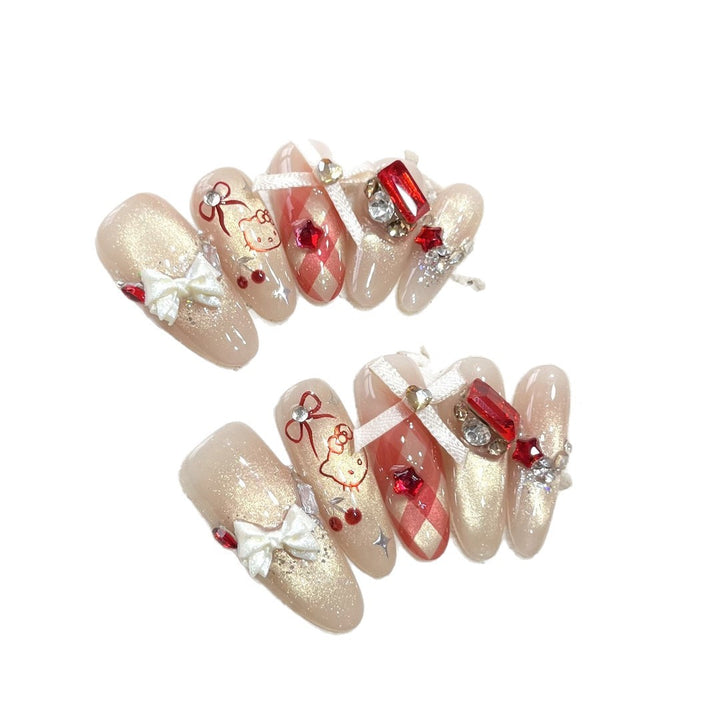 Artificial Nail Set with Playful Character and Detailed Decoration Stornfield
