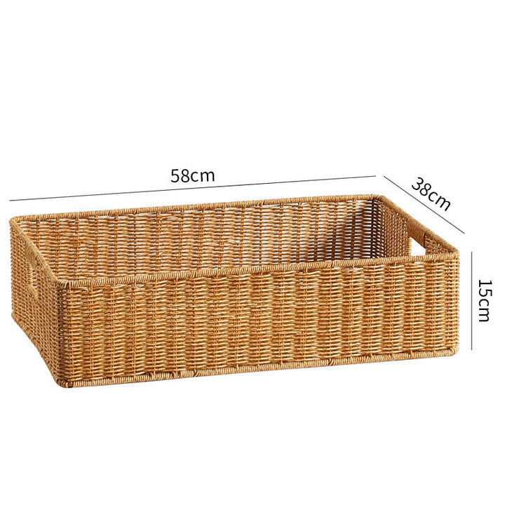 Handwoven Rectangular Storage Basket with Cut-Out Handles Stornfield