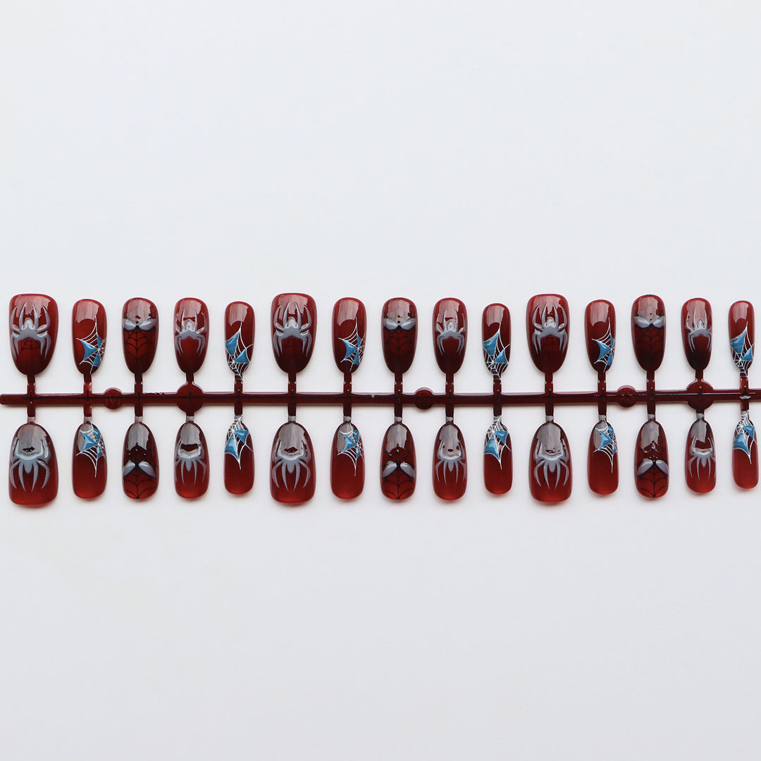 Thematic Spider-Man Inspired Press-On Nail Art Set Stornfield