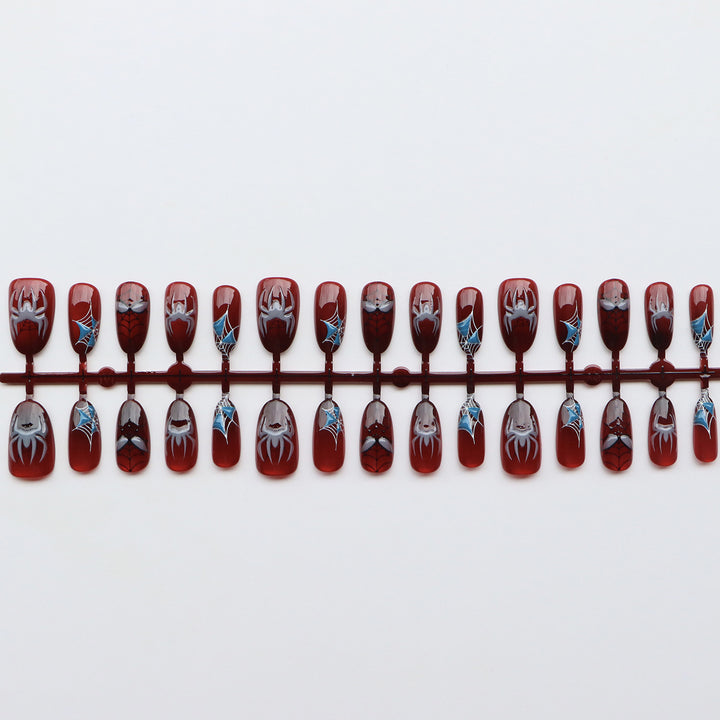 Thematic Spider-Man Inspired Press-On Nail Art Set Stornfield
