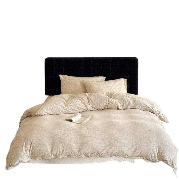 Linen-Blend Duvet Cover Set with Deep-Pocket Fitted Sheet