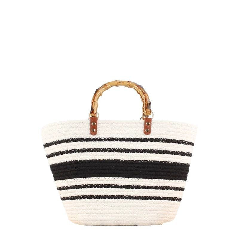 Large beach bag with bamboo handles Stornfield