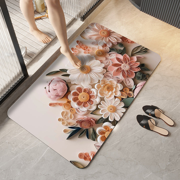 Decorative Floral Bath Mat