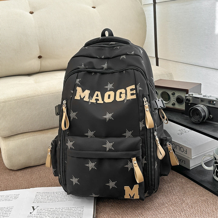 Star-Patterned Adjustable Backpack Stornfield