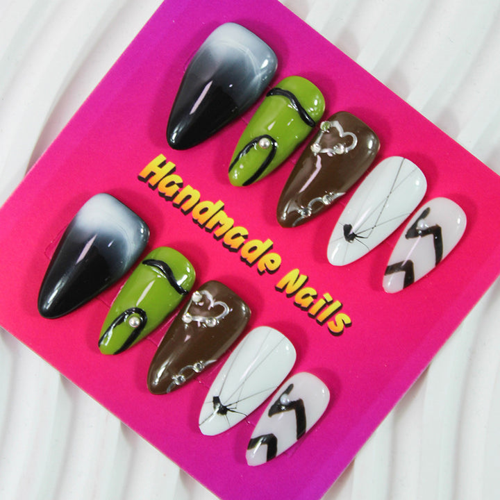 Artificial Nails Set with handcrafted, creative design elements Stornfield