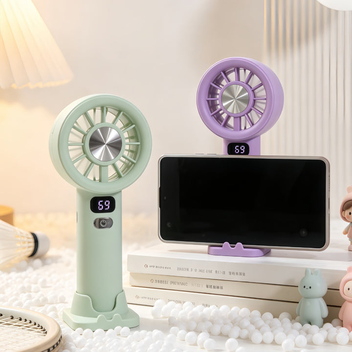 Portable Handheld Fan with Precise Speed Control and LED Display Stornfield