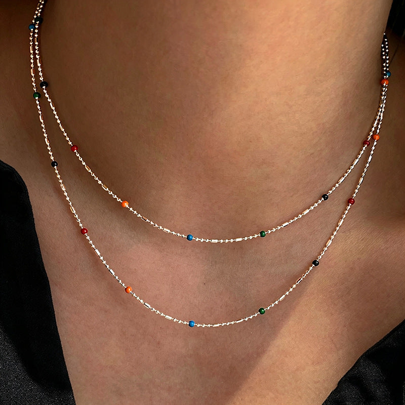 Dainty Multi-Colored Beaded Chain Bracelet Stornfield