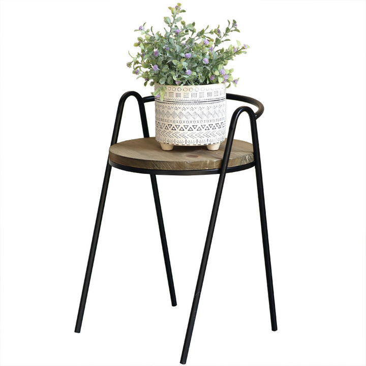 More modern stool with wooden seat Stornfield