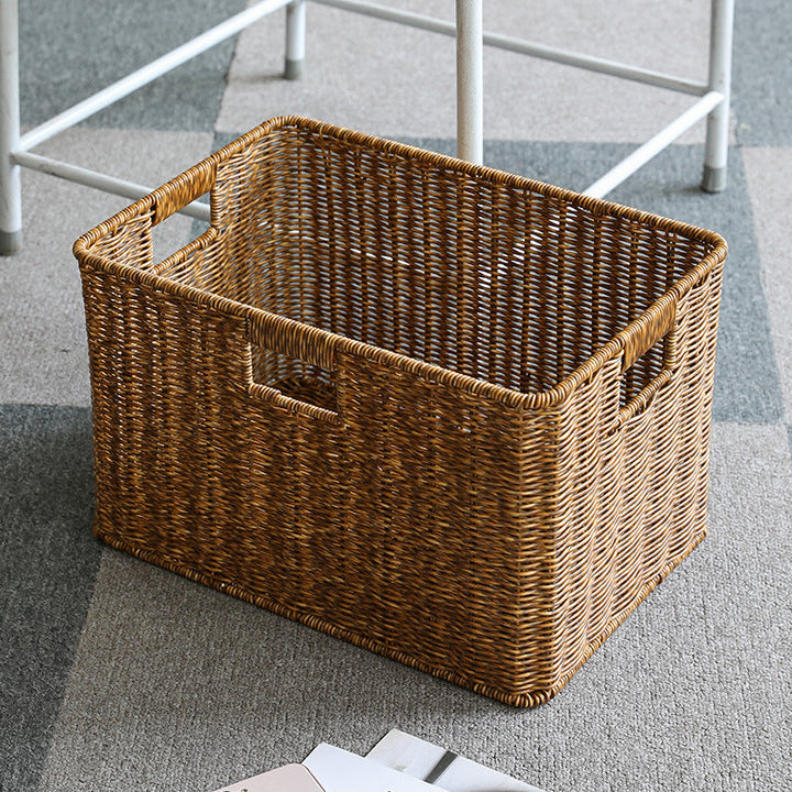 Handcrafted Rectangular Wicker Storage Bin Stornfield