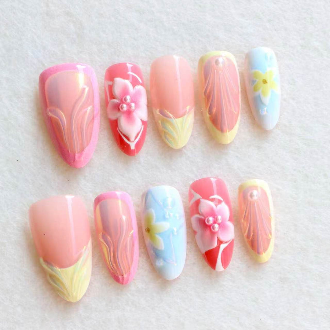 Artistic Floral Press-On Nail Set Stornfield 1788497796