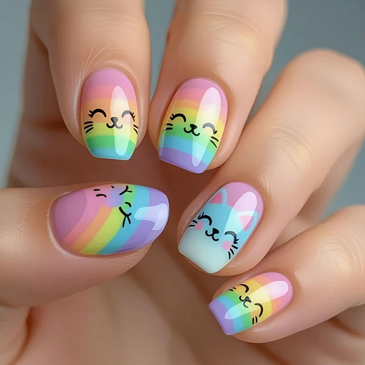 Cute Cat-Themed Nail Art Enhancements Stornfield