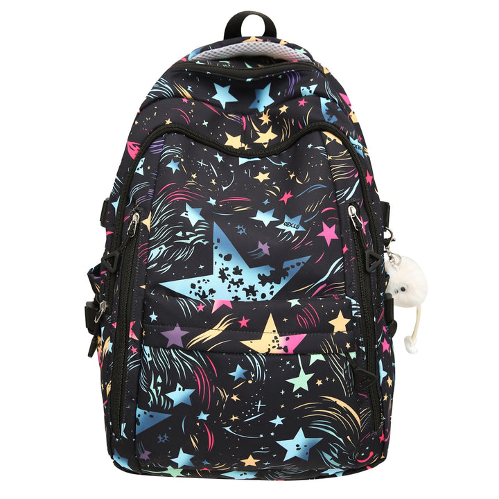 Backpack with Colorful Star Pattern and Innovative Storage Options Stornfield