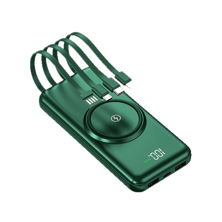 Portable power bank with intelligent charging technology and integrated cable system Stornfield