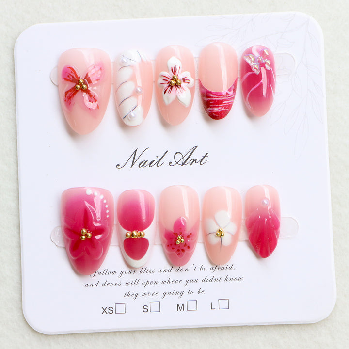 Premium Floral Press-On Nail Art Collection Stornfield