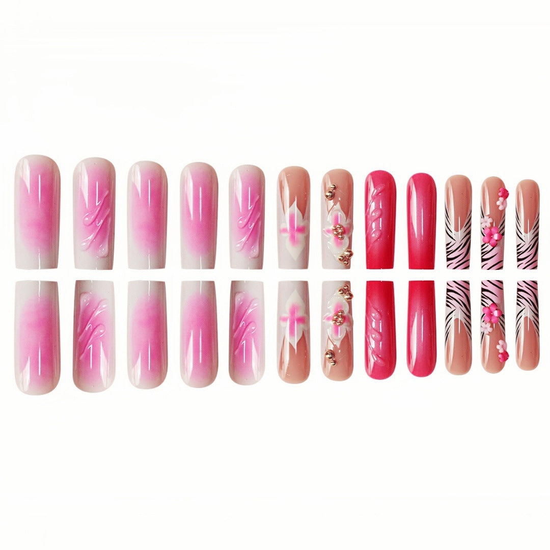 Floral Acrylic Press-On Nail Art Extensions Stornfield