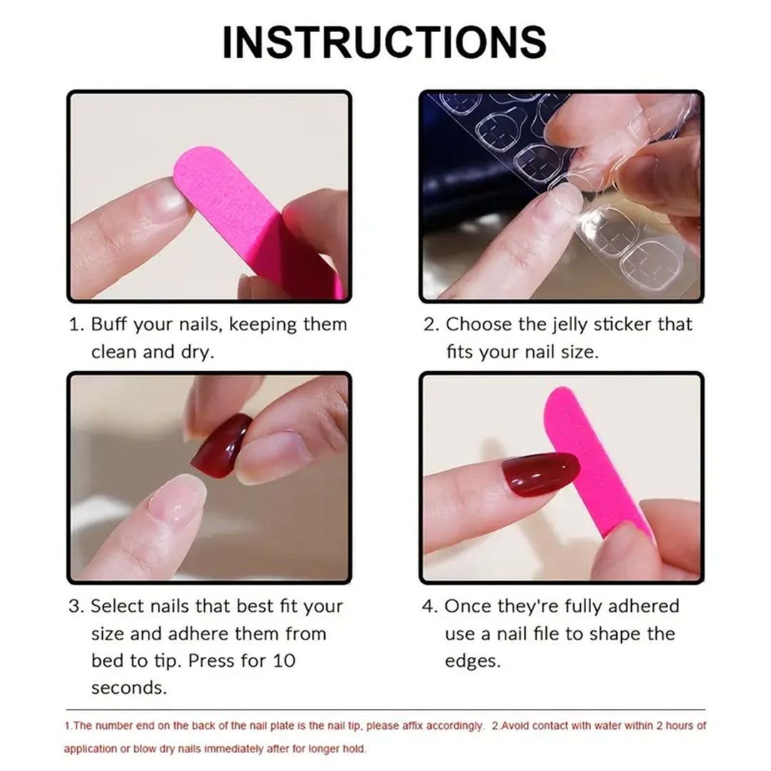 Artificial nails with elegant French tips and glitter accents Stornfield