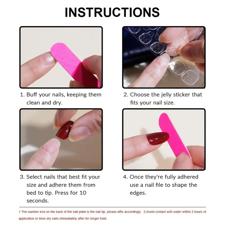 Artificial nails with elegant French tips and glitter accents Stornfield