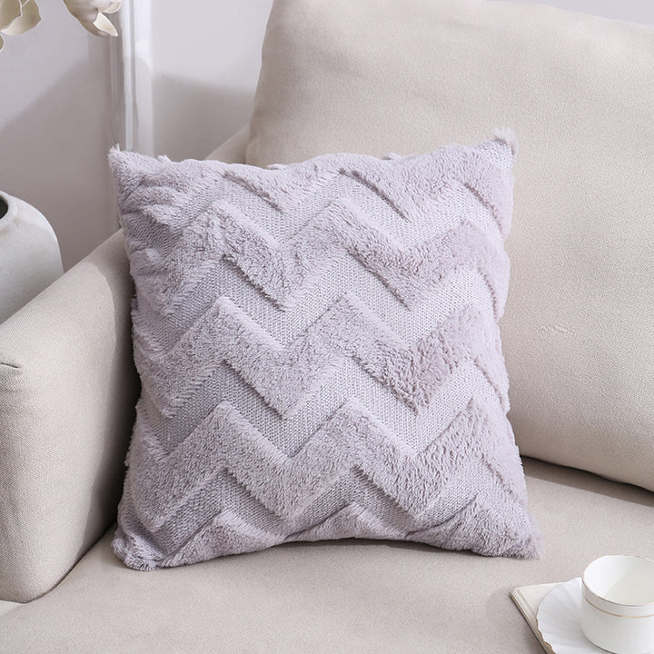 Plush Chevron Textured Decorative Throw Pillow