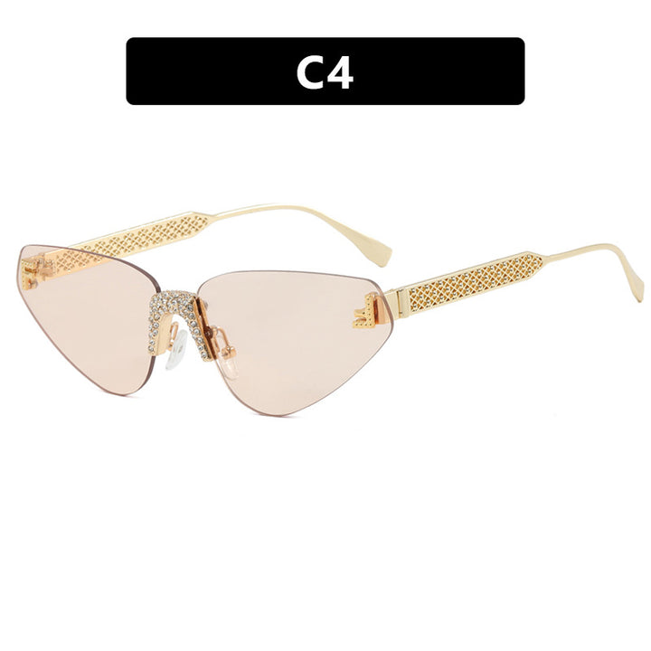 Women Designer Cat Eye Sunglasses with Sparkling Rhinestone Embellishment Stornfield