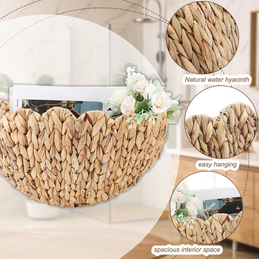 Handwoven decorative basket with wave pattern Stornfield