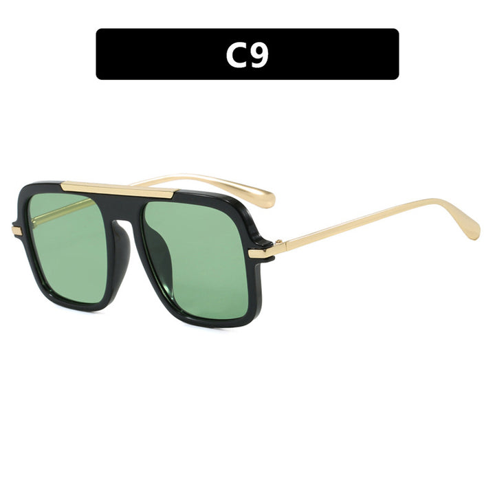 Women's square designer sunglasses with gold accents and protective UV filter Stornfield