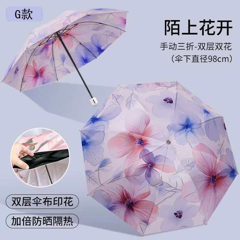 Ladies Folding Umbrella with Elegant Floral Design Stornfield