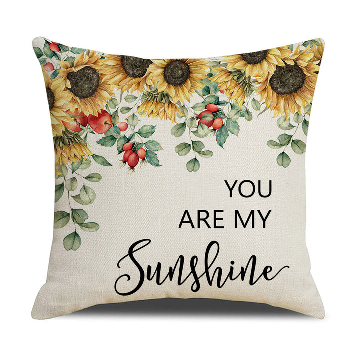 Women's Cushion Cover with Sunflower Pattern Stornfield