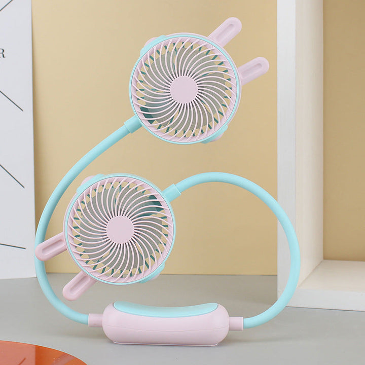 Ladies Portable Neck Fan with Flexible Mount and Dual Fan System Stornfield