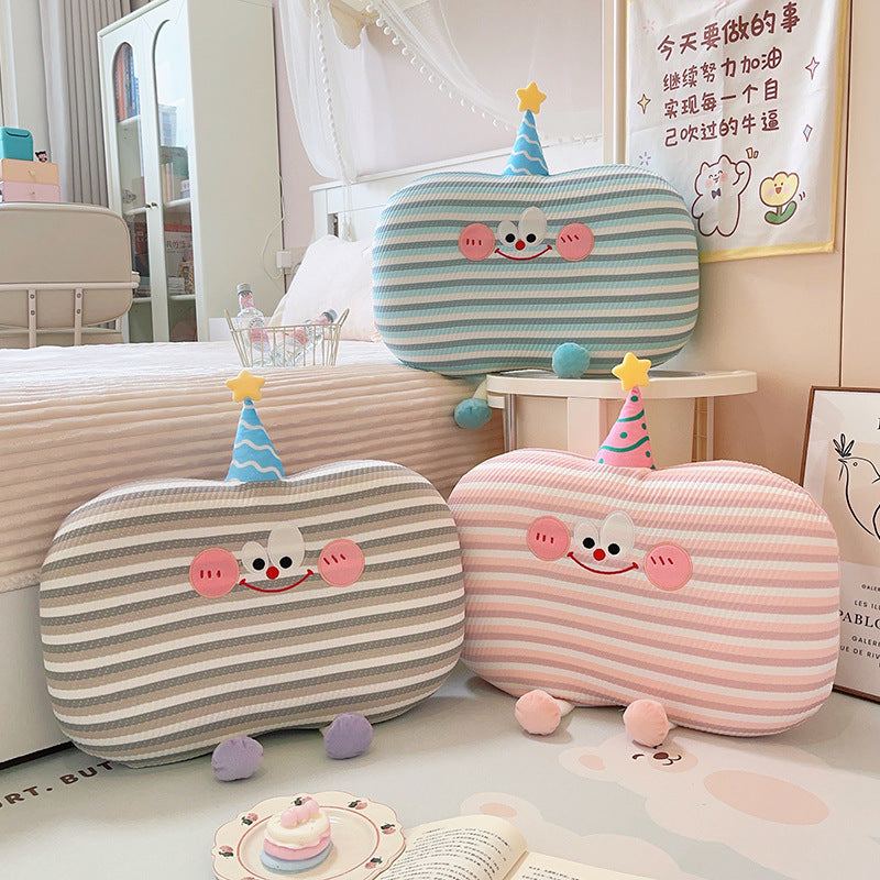 Plush pillow in cookie shape with cute face Stornfield
