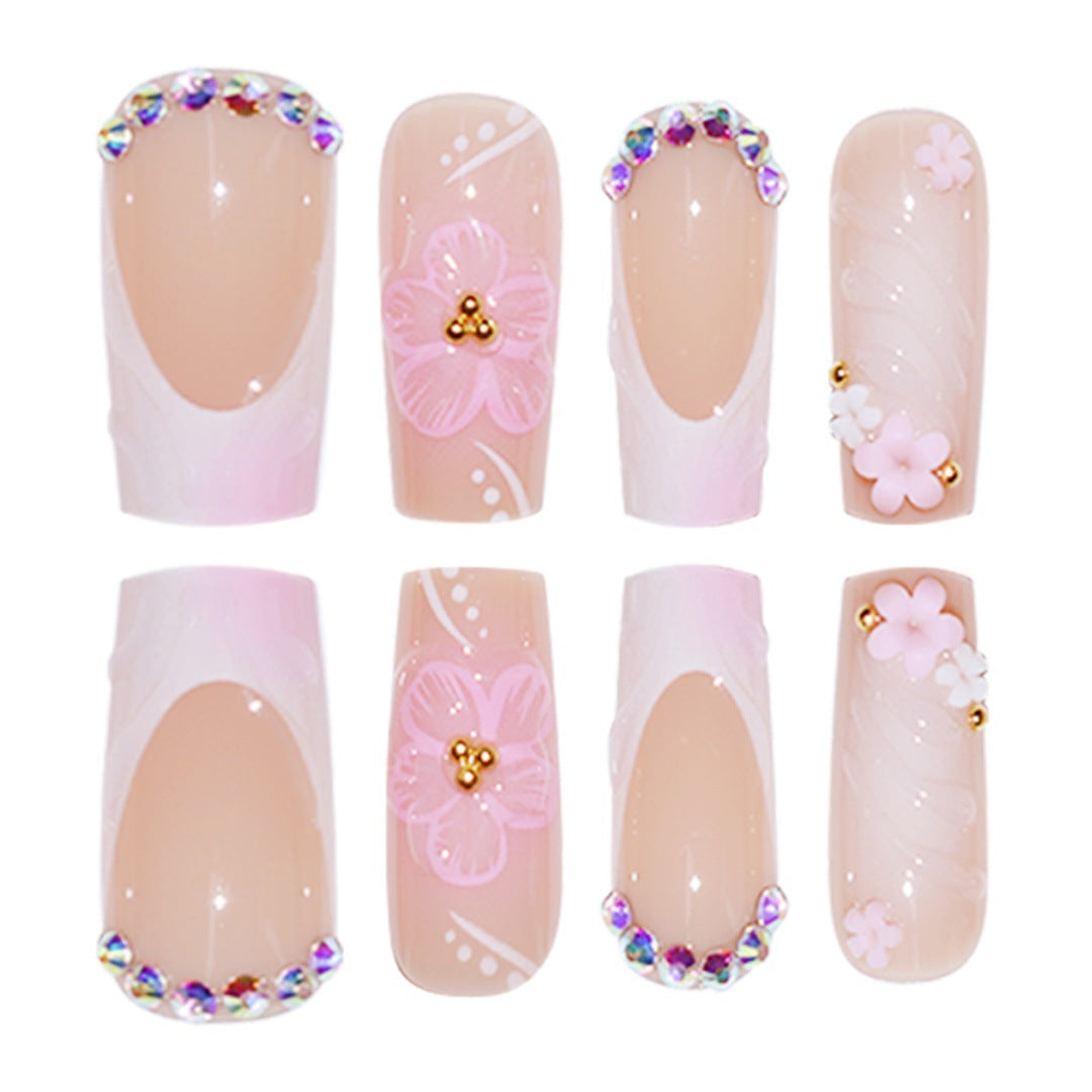 Artistic 3D Floral Press-On Nail Extenders Stornfield