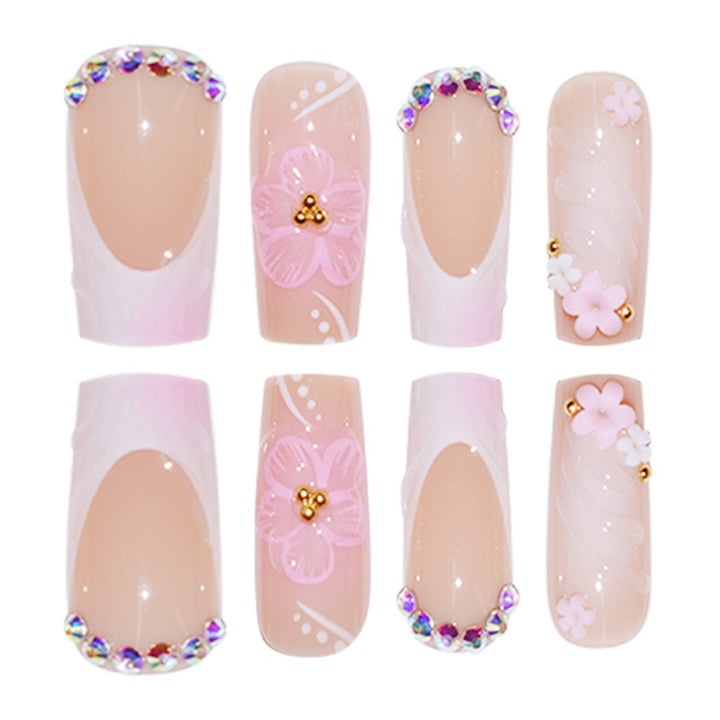 Artistic 3D Floral Press-On Nail Extenders Stornfield