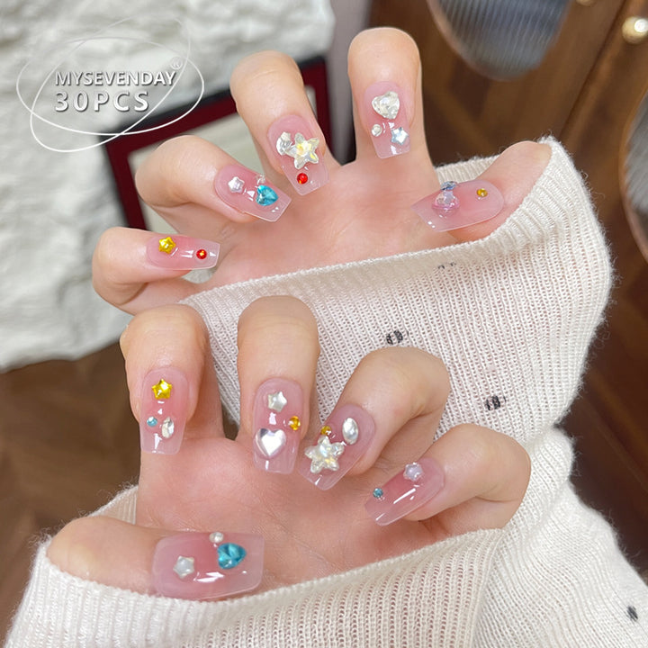 Artistic 3D Embellished Press-On Nails Stornfield